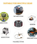 Various stoves and bonfire options suitable for Durable Camping Cookware Set With Nonstick Hard Anodized Aluminum Pots And Pans