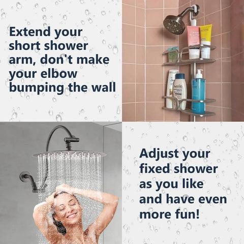 Oil Rubbed Bronze 12 Inch Rain Shower Head With 16 Inch Adjustable Extension Arm 304 Stainless Steel High Pressure Rainfall Showerhead in use.