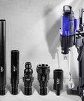 Rock Solid 12 Inch Extension Adapter For Diamond Core Drill Bits With 1 1 4 By 7 Thread Rig Ready Coupler beside drill machine.