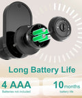 Keyless Entry Smart Door Lock With Fingerprint, Keypad And App Control showing battery compartment for long battery life
