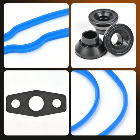 Valve Cover Gasket Set For LS V8 Engines 4.8 5.3 5.7 6.0 6.2L 1999 To 2020 Fits Chevy Silverado 1500 2500 Suburban Tahoe Trailblazer GMC Sierra Savana Yukon Envoy Oil Leak Fix, blue and black gasket pieces