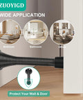 Heavy Duty Spring Door Stops 6 Pack Matte Black Wall Mount Blockers With Cushioned Rubber Bumpers shown mounted in a room for wall protection.