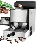 Electric Coffee Bean Roaster With Auto Baking And Transparent Viewing Drum For Home Barista Setup Built In Dust Collector, compact design.