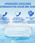 Door Bin Replacement For Refrigerator Two Pack Fits FGHS2631PF4A with frosted bottom, arc edges, premium resin material.