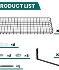 Garage Wall Shelves 12 By 24 Inch Heavy Duty Metal Wall Mounted Storage Shelf Set 2 Pack Black Rust Resistant Finish Each Shelf Holds Up To 60 Lbs Perfect For Tools Gear And Garage Clutter product components including shelves, brackets, and screws