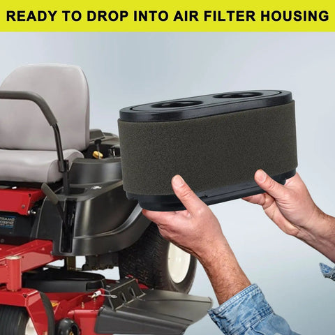 Air Filter Maintenance Kit For Timecutter Riding Mowers Includes 127-9252 And 136-7806 Filters Pre Cleaner 127-9288 And Oil And Fuel Filter Fits Toro Timecutter SS5000 Series For Easy Tune Up And Peak Performance, black foam air filter installed on riding mower