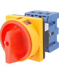Universal Go-To 2-Position 3-Phase Changeover Switch With Rotary Panel Selector, 40A 690V AC, 6 Terminals, On Off, Compact 64x64x12mm
