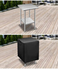 Outdoor Prep Table Cover 24x24x34 Inches, Weatherproof Oxford Fabric on stainless steel table, patio setting