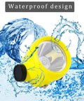 Rechargeable Safety Mining Headlamp With Dual Wearing Modes showing waterproof design feature against splashing water