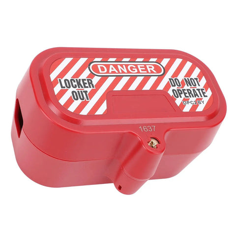 Red Industrial Plug Lockout Box With Self Locking Design And Integrated Lock Cylinder No Fuss Key Retaining Safety Lockout Device