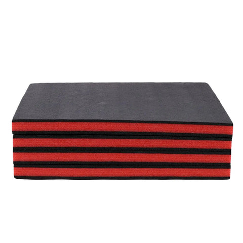 Stacked black and red Cuttable Polyethylene Tool Box Shadow Sheet with Customizable Foam Padding for Easy Tool Storage Organization