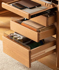 No Fuss Straight Up Smooth Heavy Duty 16 Inch Wood Drawer Slides Premium Beech Hardwood Center Track With Wax Coated Metal Glides For Bottom Mount Cabinet Replacement Set in a cabinet with organized drawers