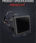 Trailer Hitch Light With 15 LED Beefy Bright Red Braking Light Smoked Lens 2 Inch Receiver shown with dimensions