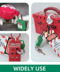 Go-To Lockout Tagout Kit 10 Piece Green Safety Padlock Set With keyed different locks and red lockout gear