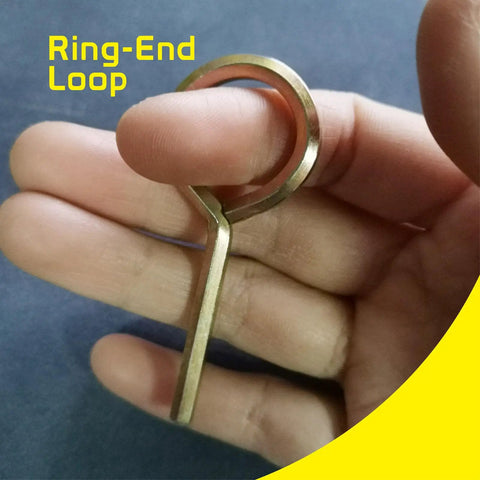 Five Thirty Second Inch Standard Hex Dogging Key Set shown in hand with ring-end loop