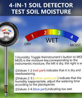 4-In-1 Soil Tester Battery-Free Metal Probe For Moisture pH Light And Fertilizer Readings Real-Time Garden Lawn And Pot Plant Meter