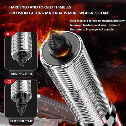 Pro Grade Hydraulic Gear Puller And Wheel Hub Remover close-up of hardened thimble showcasing wear-resistant design and functionality.