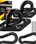 Ultra Heavy Duty Hammock Hanging Kit 1700 Lb Capacity With 2 M10 Stainless Pad Eye Hooks And 2 10mm Snap Hooks Plus 8 Screws