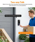 1080P Wireless Dome Surveillance Camera With AI Human Detection, Night Vision, and 2 Way Audio used at front door entry.
