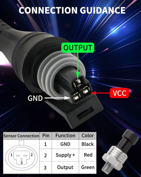 Image of 0 To 100 Psi Fuel Oil Pressure Sensor Transducer With Plug And Play Harness Kit One Eighth Inch NPT Thread Stainless Steel 316