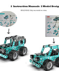 Buildable 3D Metal Engineering Kit With 194 Piece STEM Set For Ages 8 To 16 Develops Logic Skills And Spatial Reasoning Through Hands On DIY Projects Ideal Gift For Curious Kids Blue showing two model car builds with manuals.