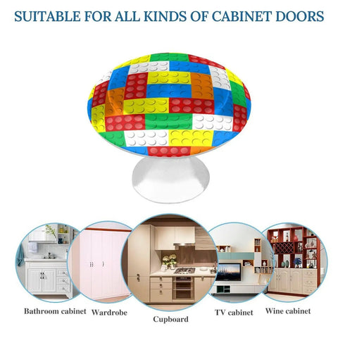 Colorful Rainbow Cabinet Knob Set Two Pack Drawer Pulls for Dresser Cabinets Aluminum Alloy and Stainless Steel, vibrant colors