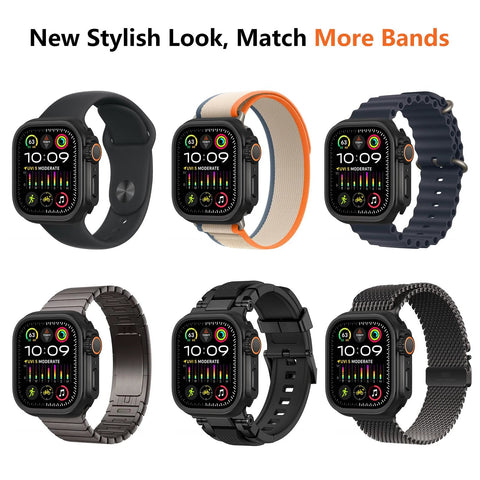 Six amBand Apple Watch 46mm protective cases with varied bands for Series 10/11.
