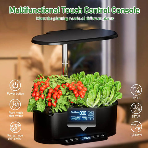 Smart Indoor Hydroponics Growing System Kit with 15 Pod Herb Garden, 30 Inch Adjustable Height, 36W Grow Light, App Controlled