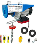 Dremvoist 1760Lb Electric Hoist Winch with 1450W Motor and remote control, steel wire rope, easy setup, and durable construction.