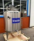 Top Tier Commercial Milk Pasteurizer 300L Or 500L Built Tough Industrial Dairy Processing Station with stainless steel tank.