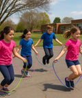 Kids using Colorful Jump Rope Set For Kids And Teens, Adjustable Length, 6 Pack Of Assorted Colors For Indoor And Outdoor Fun outdoors