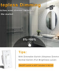 15.7 Inch Black Dimmable LED Vanity Light Over Mirror With 12W Power And Five CCT Color Temperatures 2700K To 5000K Dope Sleek
