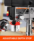 Adjustable depth stop feature on Heavy Duty 13 Inch Floor Standing Drill Press With Powerful 7.5 Amp Motor.