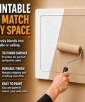 12x12 Inch Access Panel With Door For Drywall And Ceiling, Heavy Duty ABS Plastic Construction, Easy Install Wall Access Box, Wall Hole Cover Plate For Plumbing Electrical Wiring And Plywood, White painted to match wall