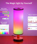 Lit Smart Table Lamps Set Of 2 With RGB Color Changing, Remote And App Control, shown with color and music app features