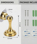 Magnetic Door Stop 2 Pack Heavy Duty Stainless Steel No Drill Wall Or Floor Mount With 3M Tape Or Screws Strong Magnet