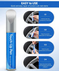 Gray Charcoal Wheel Scratch Repair Pen For Honda Vehicles with step-by-step instructions for quick rim touch-up.