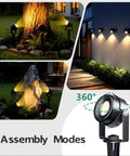 Low Voltage Landscape Lighting With Bluetooth App Control And Remote Outdoor Spotlights illuminating yard and pathway