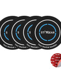 Heavy Duty Four Pack Starlink Mini Gen 3 Magnetic Mount Plates, 2.7-inch metal discs with adhesive backing for satellite dish use.
