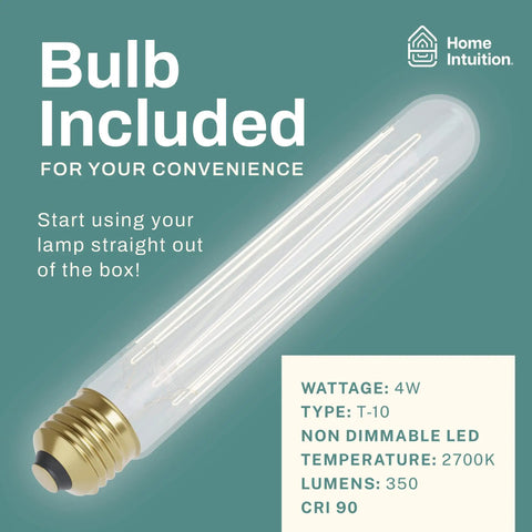 Bulb included for adjustable leaning piano desk lamp in satin nickel finish with classic retro banker style, LED compatible.