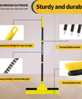 Heavy Duty Push Broom With 60 Inch Long Handle And 18 Inch Stiff Bristle Head For Floor Cleaning Indoors Outdoors details