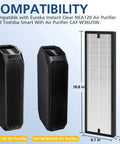 Heavy Duty HEPA Filter Bundle For Eureka NEA120 And Toshiba CAF W36USW Air Purifiers with filter dimensions 18.8x6.1x1.1 inches