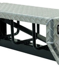 Aluminum Diamond Tread Chain Carrier 24 Inch Universal Heavy Duty Tire Chain Hanger With Lockable Hinged Cover And Welded Steel Frame