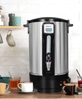 Commercial Coffee Urn 50 Cup 12L Stainless Steel Heavy Duty Coffee Maker for catering events, on kitchen counter