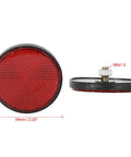 Pair Red Plastic Reflective Warning Reflectors With Universal Screw Mount For Motorcycle And Bike M6x1.0 Thread durable high visibility