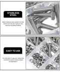 375-Piece Pro Grade 304 Stainless Steel Hex Bolts Nuts and Flat Washers Assortment Kit with Metric Threads for industrial projects