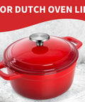 Snag This Rock Solid Replacement Dutch Oven Knob Set, Heat Resistant Stainless Steel Pot Lid Handles For Enameled Cast Iron Cookware, Hassle Free Kitchen Upgrade Silver Four Pack on red dutch oven lid.
