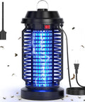Plug In Bug Zapper For Indoor Outdoor Use, Waterproof Electric Mosquito And Fly Killer Lamp With 4200V Grid, 15W Attractive Light