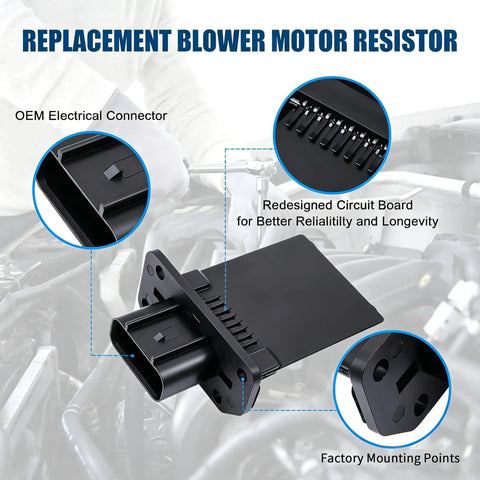 Ford HVAC Blower Motor Resistor Replacement for Expedition, Escape, F150 with OEM Connector and Circuit Board Details