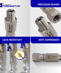 Cosmostar 1/4 inch stainless inline ball check valve with Viton O-ring 6000 psi male to female anti-corrosion 4 valves